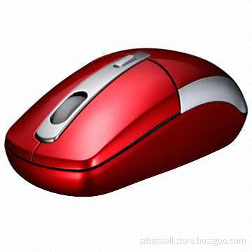 Red Wireless Mouse, RoHS Directive-compliant